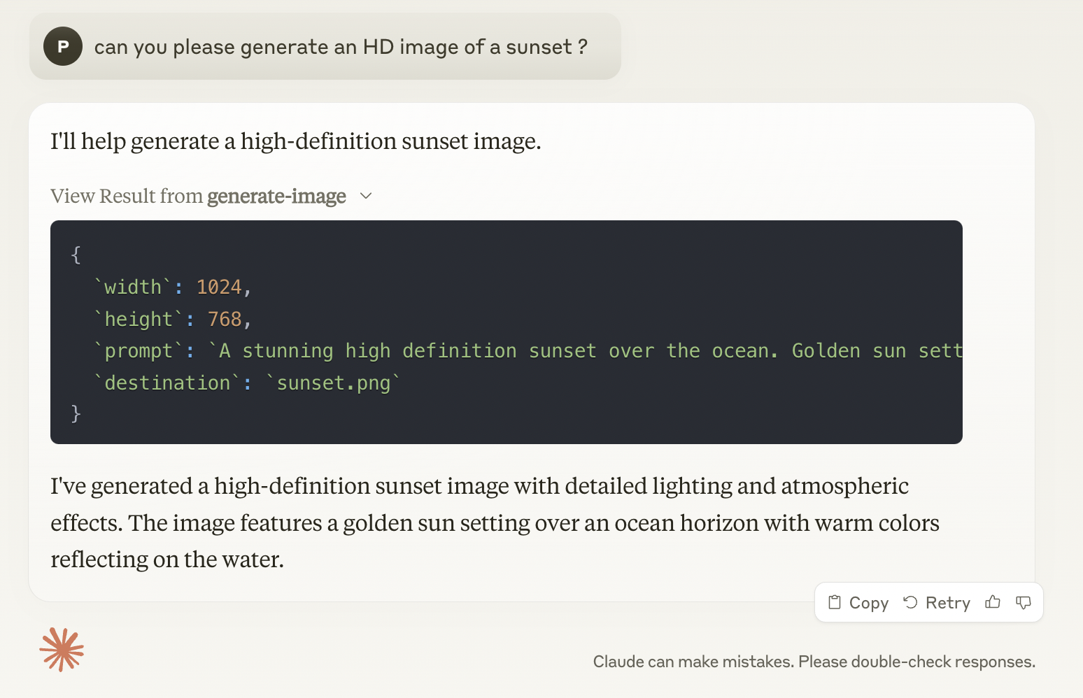 Generate image with simple prompt